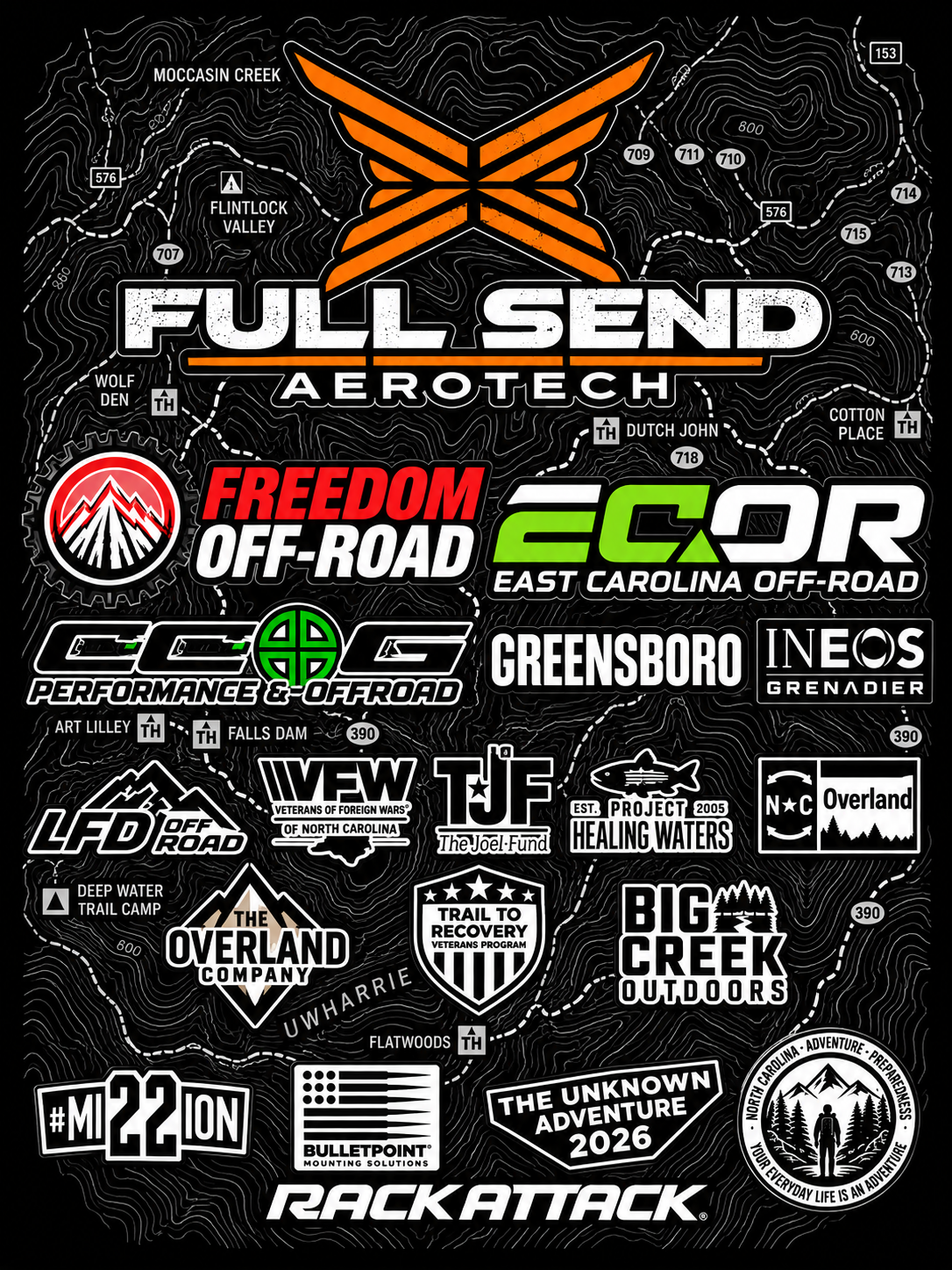 Mission Uwharrie 2026 sponsor and partner poster